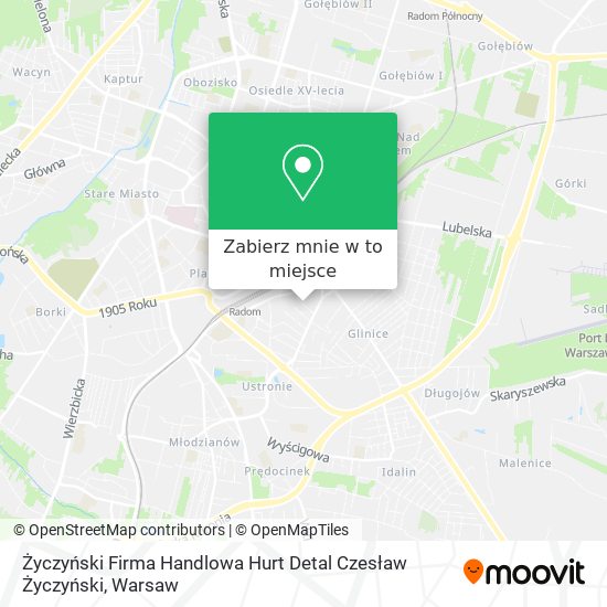 Mapa Życzyński Firma Handlowa Hurt Detal Czesław Życzyński