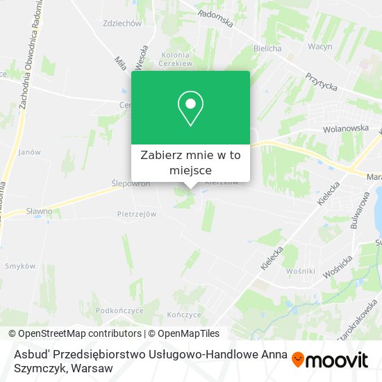 Mapa Asbud' Przedsiębiorstwo Usługowo-Handlowe Anna Szymczyk