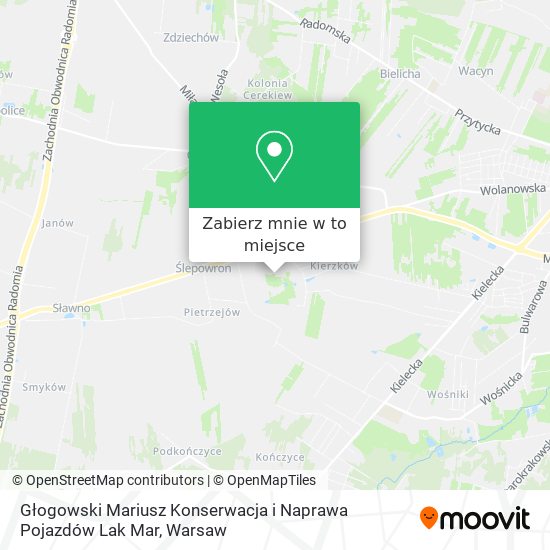 Mapa Głogowski Mariusz Konserwacja i Naprawa Pojazdów Lak Mar