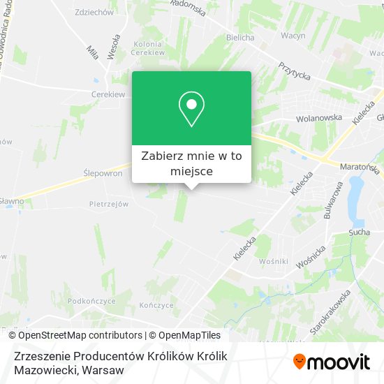 Mapa Zrzeszenie Producentów Królików Królik Mazowiecki