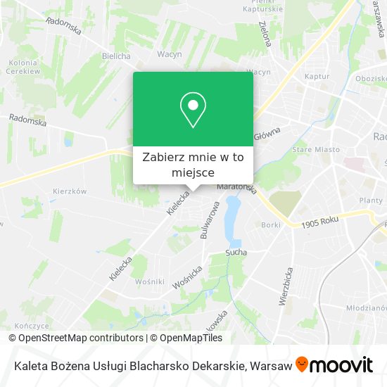 Mapa Kaleta Bożena Usługi Blacharsko Dekarskie