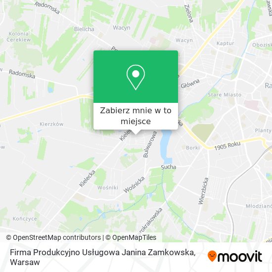 Mapa Firma Produkcyjno Usługowa Janina Zamkowska