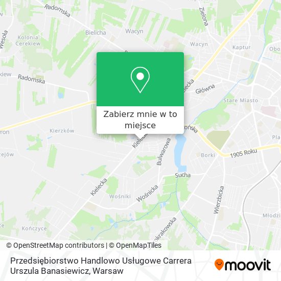 Mapa Przedsiębiorstwo Handlowo Usługowe Carrera Urszula Banasiewicz