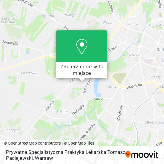 Mapa Prywatna Specjalistyczna Praktyka Lekarska Tomasz Paciejewski