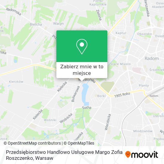 Mapa Przedsiębiorstwo Handlowo Usługowe Margo Zofia Roszczenko