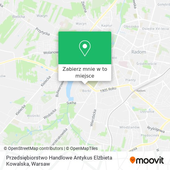 Mapa Przedsiębiorstwo Handlowe Antykus Elżbieta Kowalska