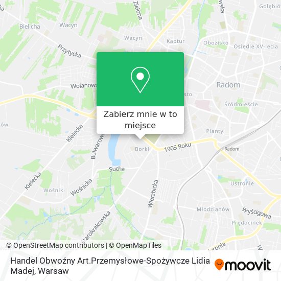 Mapa Handel Obwoźny Art.Przemysłowe-Spożywcze Lidia Madej