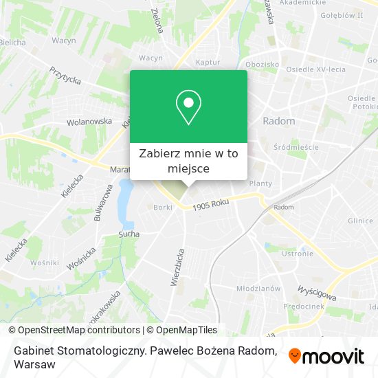 Mapa Gabinet Stomatologiczny. Pawelec Bożena Radom