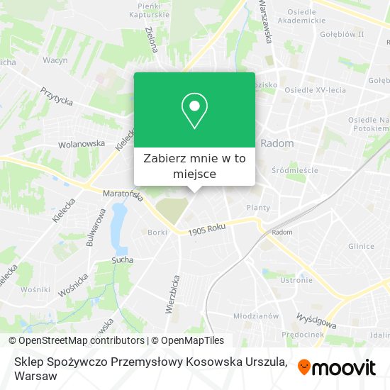 Mapa Sklep Spożywczo Przemysłowy Kosowska Urszula