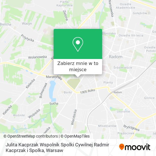 Mapa Julita Kacprzak Wspolnik Spolki Cywilnej Radmir Kacprzak i Spolka