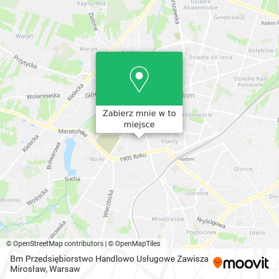Mapa Bm Przedsiębiorstwo Handlowo Usługowe Zawisza Mirosław
