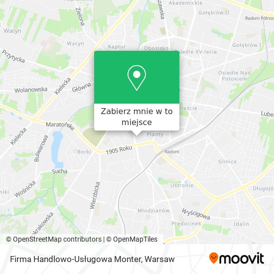 Mapa Firma Handlowo-Usługowa Monter