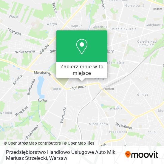 Mapa Przedsiębiorstwo Handlowo Usługowe Auto Mik Mariusz Strzelecki