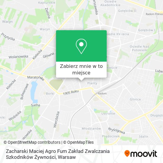 Mapa Zacharski Maciej Agro Fum Zakład Zwalczania Szkodników Żywności