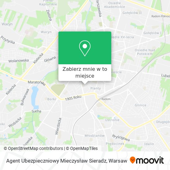 Mapa Agent Ubezpieczniowy Mieczysław Sieradz