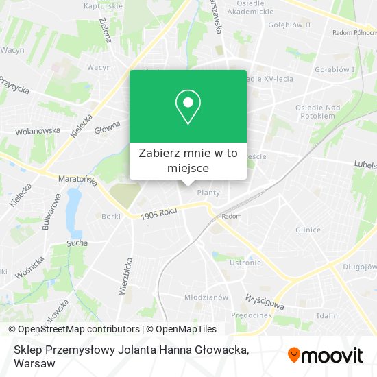 Mapa Sklep Przemysłowy Jolanta Hanna Głowacka