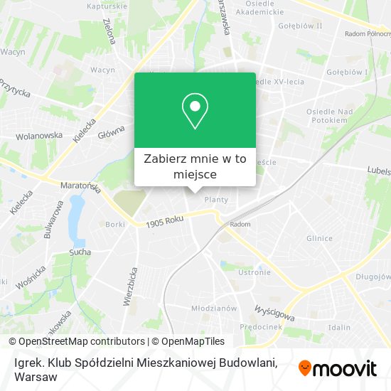 Mapa Igrek. Klub Spółdzielni Mieszkaniowej Budowlani