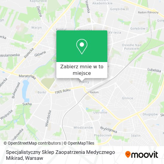 Mapa Specjalistyczny Sklep Zaopatrzenia Medycznego Mikirad