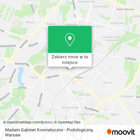 Mapa Madam Gabinet Kosmetyczno - Podologiczny