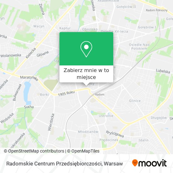 Mapa Radomskie Centrum Przedsiębiorczości