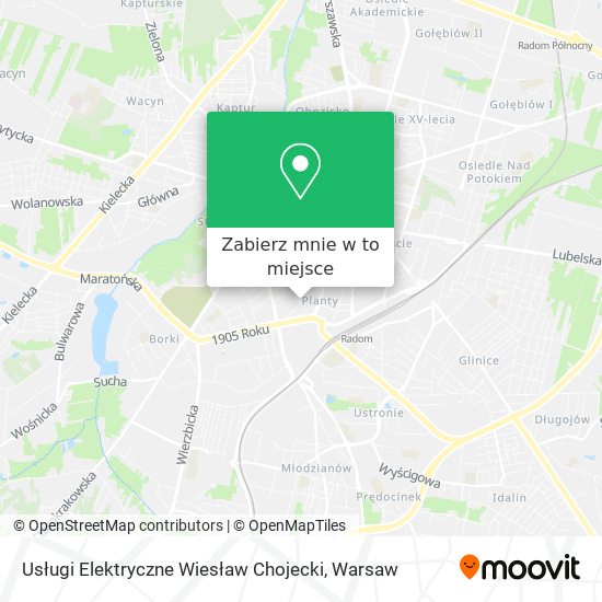 Mapa Usługi Elektryczne Wiesław Chojecki