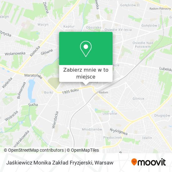 Mapa Jaśkiewicz Monika Zakład Fryzjerski