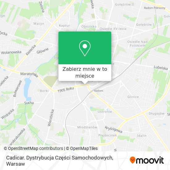 Mapa Cadicar. Dystrybucja Części Samochodowych