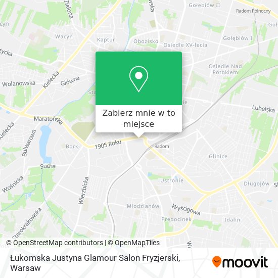 Mapa Łukomska Justyna Glamour Salon Fryzjerski