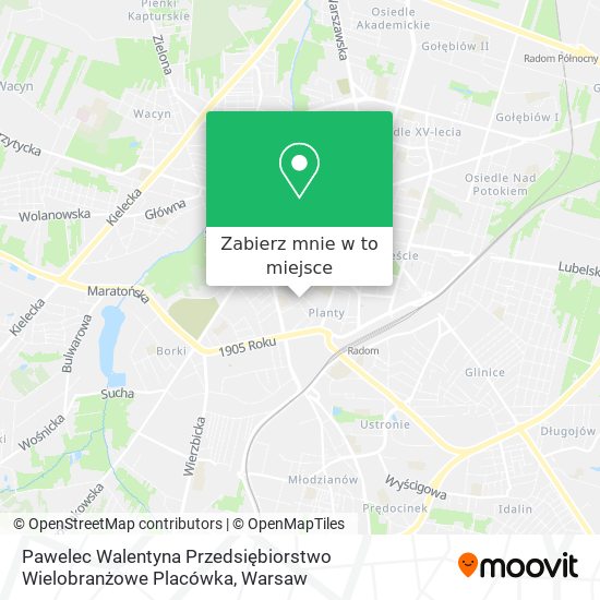 Mapa Pawelec Walentyna Przedsiębiorstwo Wielobranżowe Placówka