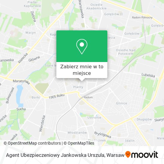 Mapa Agent Ubezpieczeniowy Jankowska Urszula