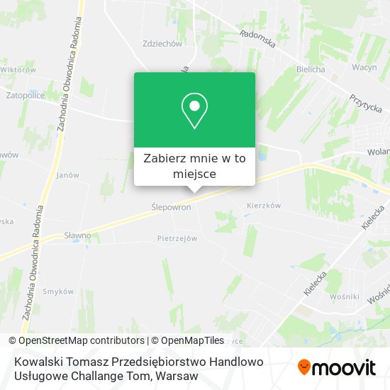 Mapa Kowalski Tomasz Przedsiębiorstwo Handlowo Usługowe Challange Tom