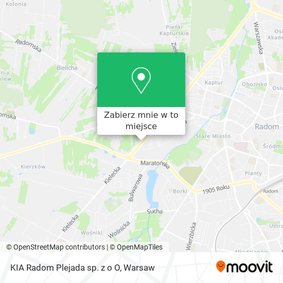 Mapa KIA Radom Plejada sp. z o O