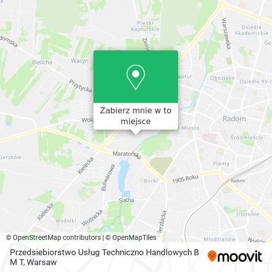 Mapa Przedsiebiorstwo Usług Techniczno Handlowych B M T