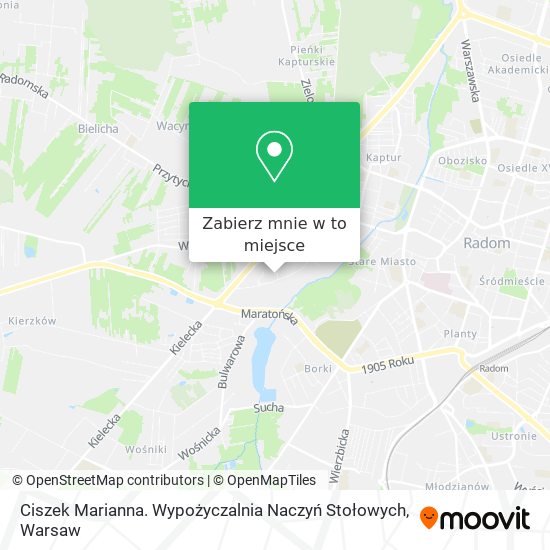 Mapa Ciszek Marianna. Wypożyczalnia Naczyń Stołowych