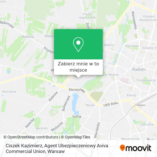 Mapa Ciszek Kazimierz, Agent Ubezpieczeniowy Aviva Commercial Union