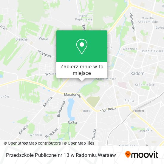 Mapa Przedszkole Publiczne nr 13 w Radomiu