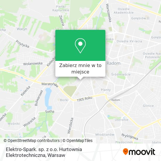 Mapa Elektro-Spark. sp. z o.o. Hurtownia Elektrotechniczna