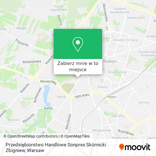 Mapa Przedsiębiorstwo Handlowe Sonprex Skórnicki Zbigniew