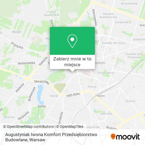 Mapa Augustyniak Iwona Komfort Przedsiębiorstwo Budowlane