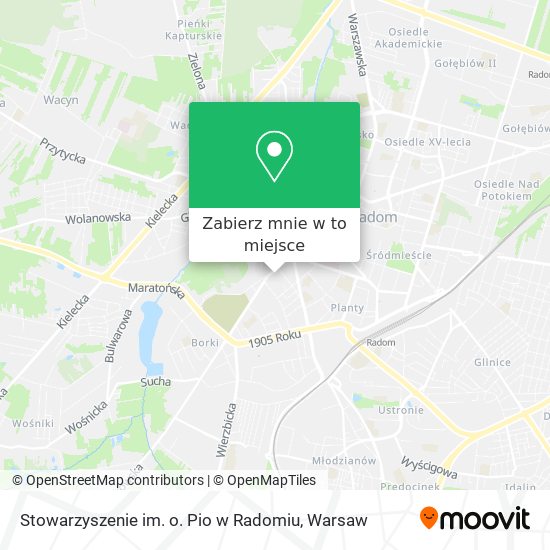 Mapa Stowarzyszenie im. o. Pio w Radomiu