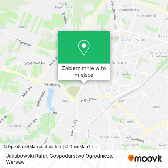 Mapa Jakubowski Rafał. Gospodarstwo Ogrodnicze