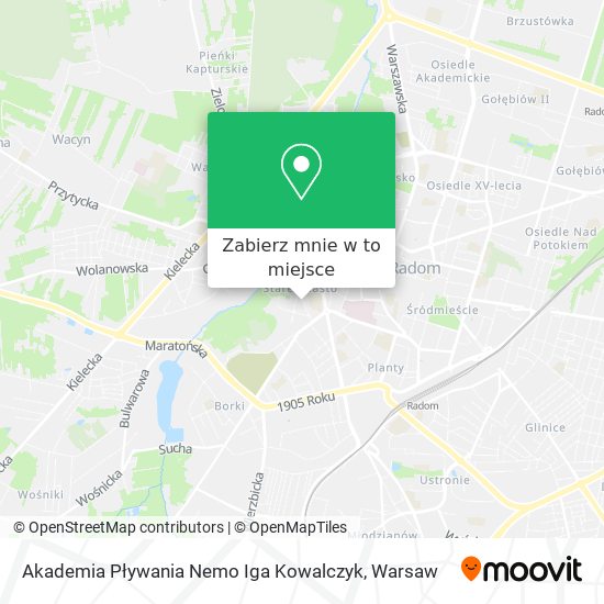 Mapa Akademia Pływania Nemo Iga Kowalczyk