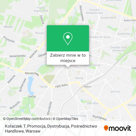 Mapa Kołaczek T. Promocja, Dystrybucja, Pośrednictwo Handlowe