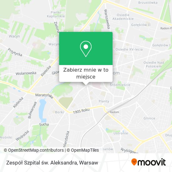 Mapa Zespół Szpital św. Aleksandra