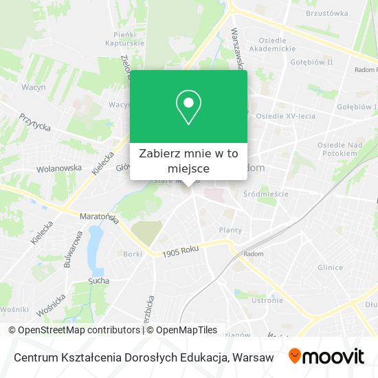 Mapa Centrum Kształcenia Dorosłych Edukacja