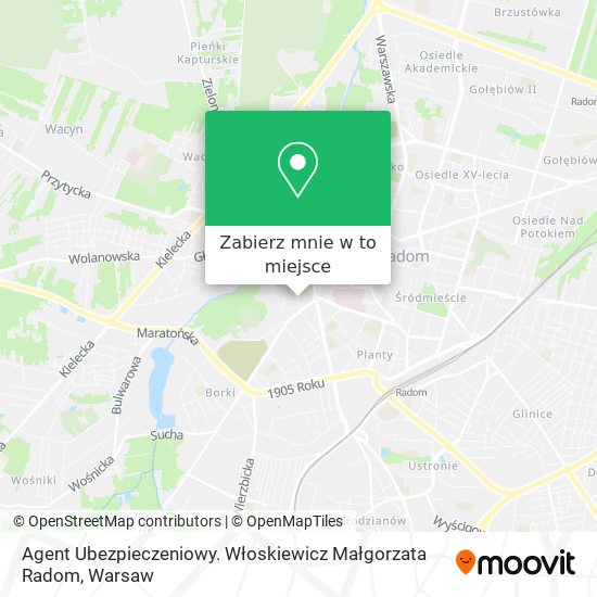 Mapa Agent Ubezpieczeniowy. Włoskiewicz Małgorzata Radom