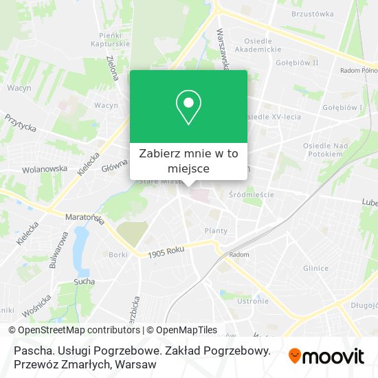 Mapa Pascha. Usługi Pogrzebowe. Zakład Pogrzebowy. Przewóz Zmarłych