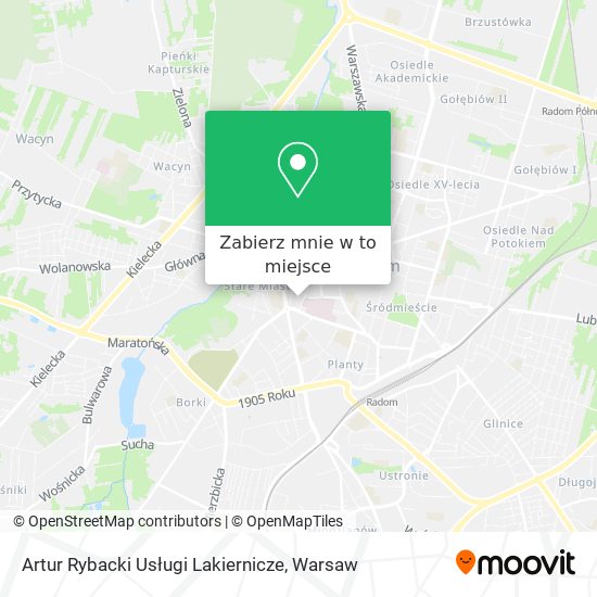 Mapa Artur Rybacki Usługi Lakiernicze