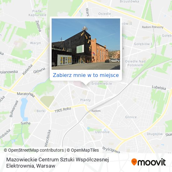 Mapa Mazowieckie Centrum Sztuki Współczesnej Elektrownia