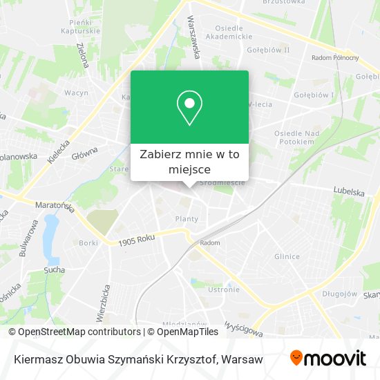 Mapa Kiermasz Obuwia Szymański Krzysztof